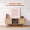Rattan TV Stand for 55 Inch TV Bohemian Style Media Console with Storage Cabinets